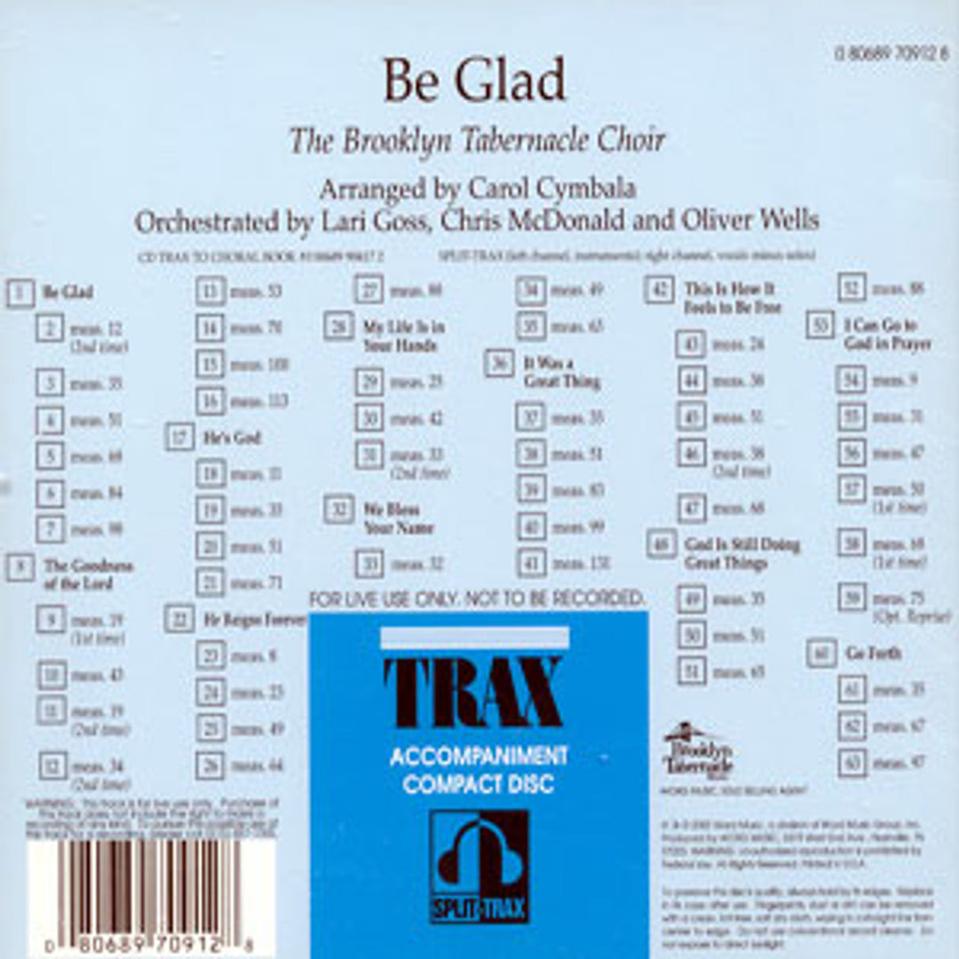 Be Glad (Split Track CD)